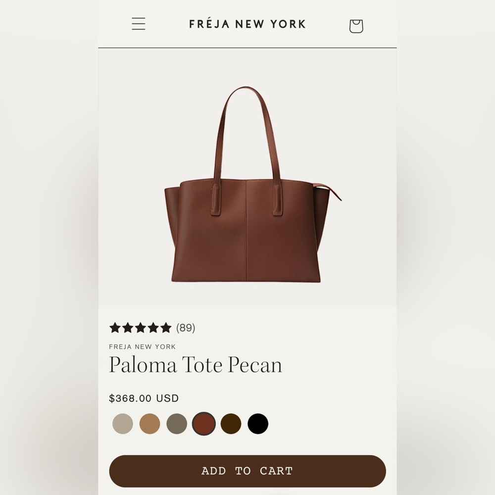 Like new Freja New York Paloma Tote in Pecan